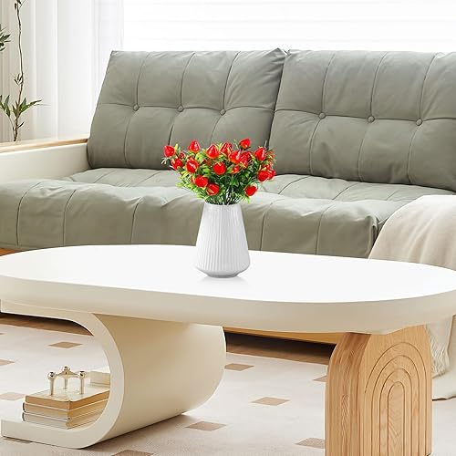 Miniatura 4 de Fresa falsa, 3 piezas de tallo de fresa artificial, adornos de flores de fruta para decoración del hogar, boda, fiesta, fruta artificial