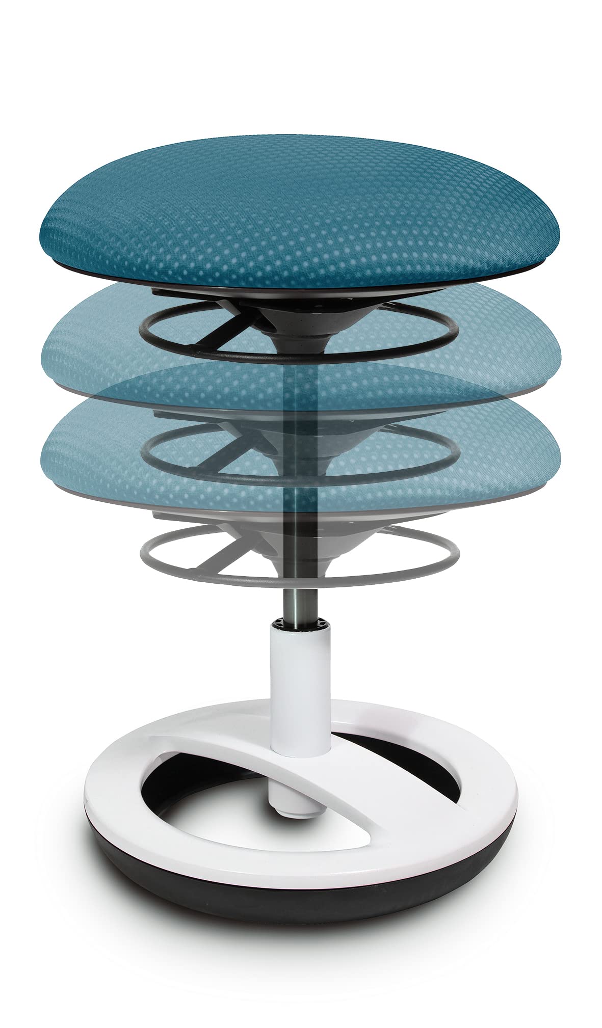 TOPSTAR SU83BT3 zitkruk Sitness Bobby voor kinderen, voetring aluminium wit gelakt, stof, grijs