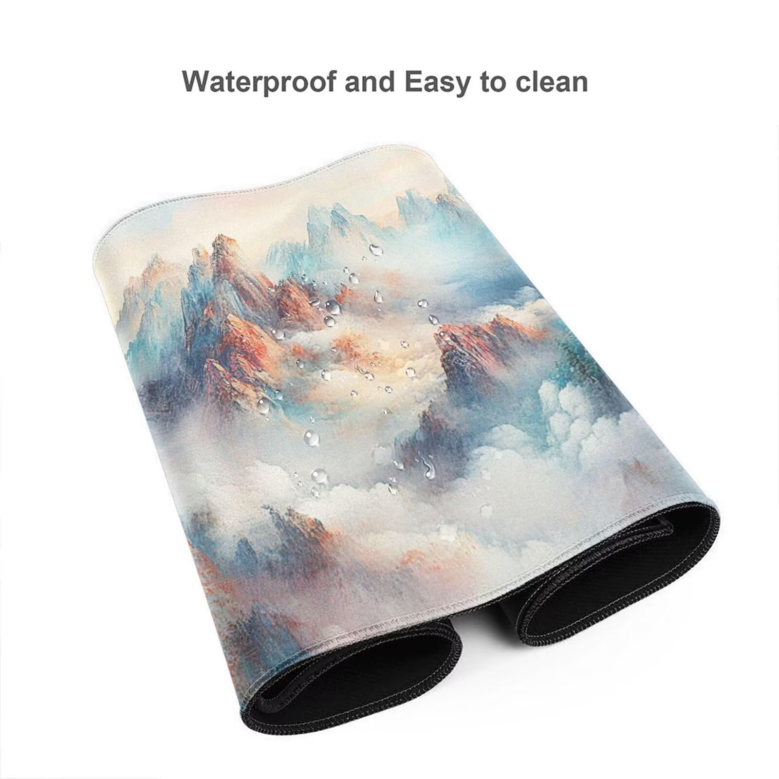 Alfombrilla Ratón Montaña Alfombrilla Ratón XXL 1600 x 800 mm, Fantasía Mouse Pad Gaming con Bordes Cosidos, Impermeable Mousepad XXL Base de Goma Antideslizante Duradera, Mouse Pad para Oficina Q850