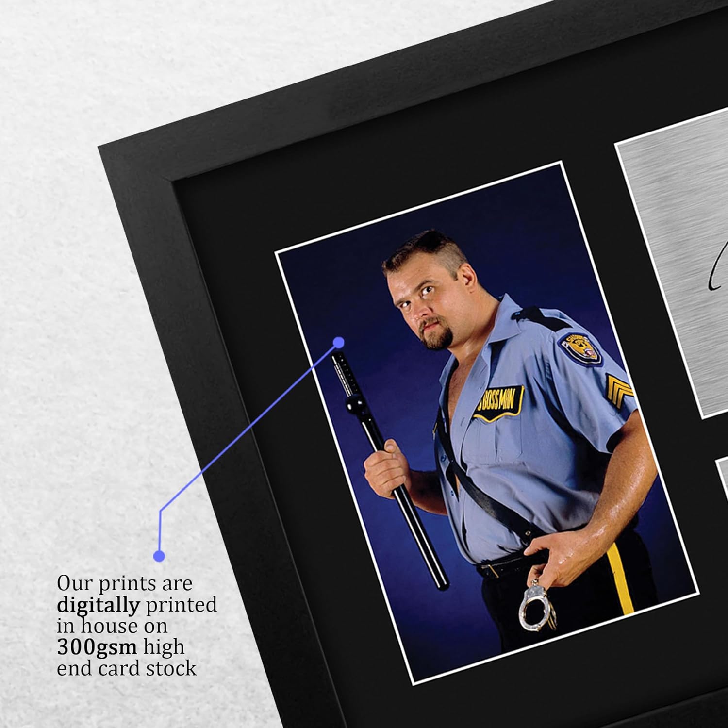 HWC Trading Big Boss Man Framed Gifts Printed Signed Autograph Picture for WWE & WWF Memorabilia Fans - US Letter Size