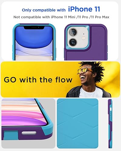 Miniatura 2 de AICase Funda para iPhone 11 con protector de pantalla de vidrio, protección contra caídas de alta resistencia, cuerpo completo, resistente a prueba