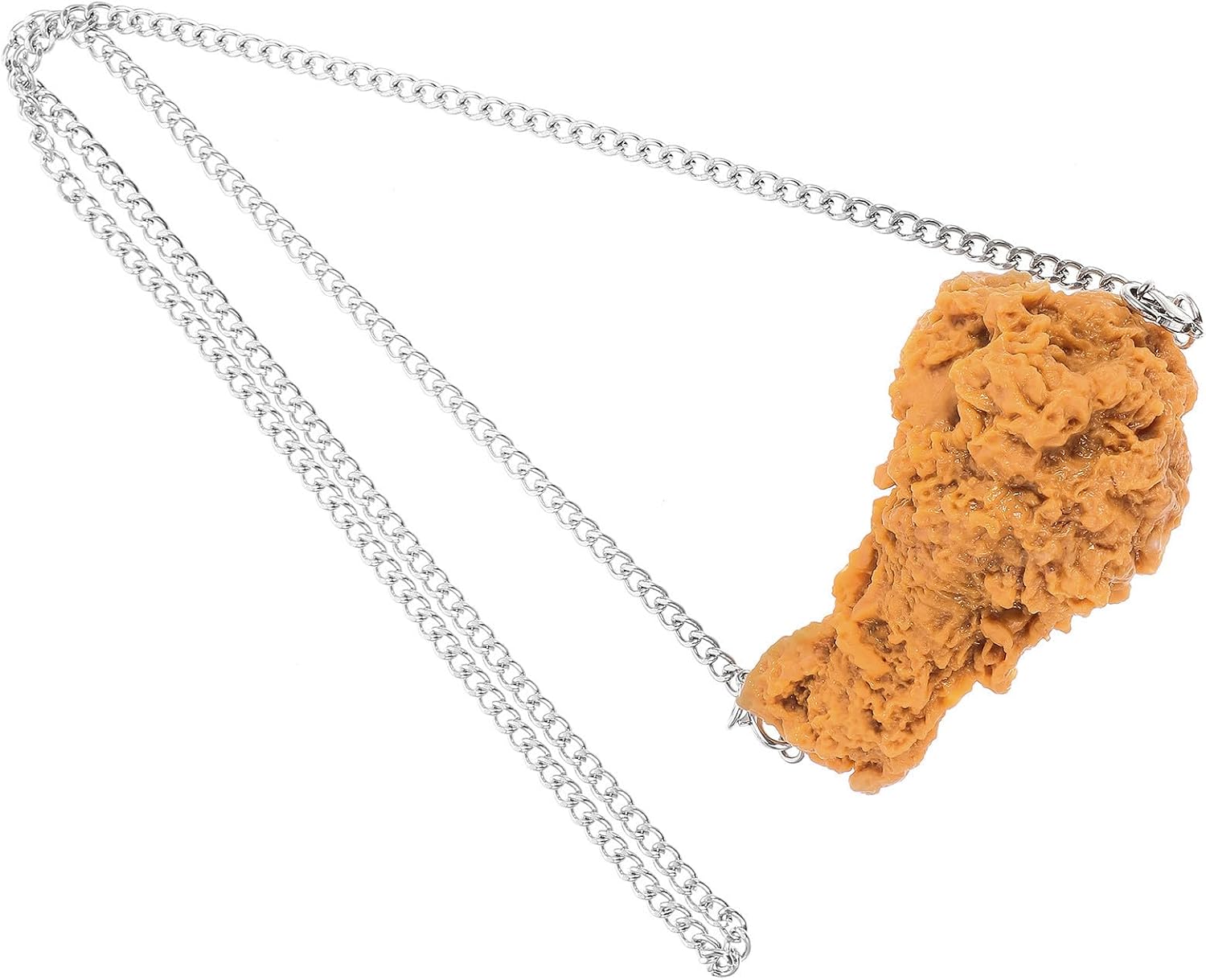 Fake Food Chicken Leg Pendant Necklace, PVC Hip Hop Accessory
