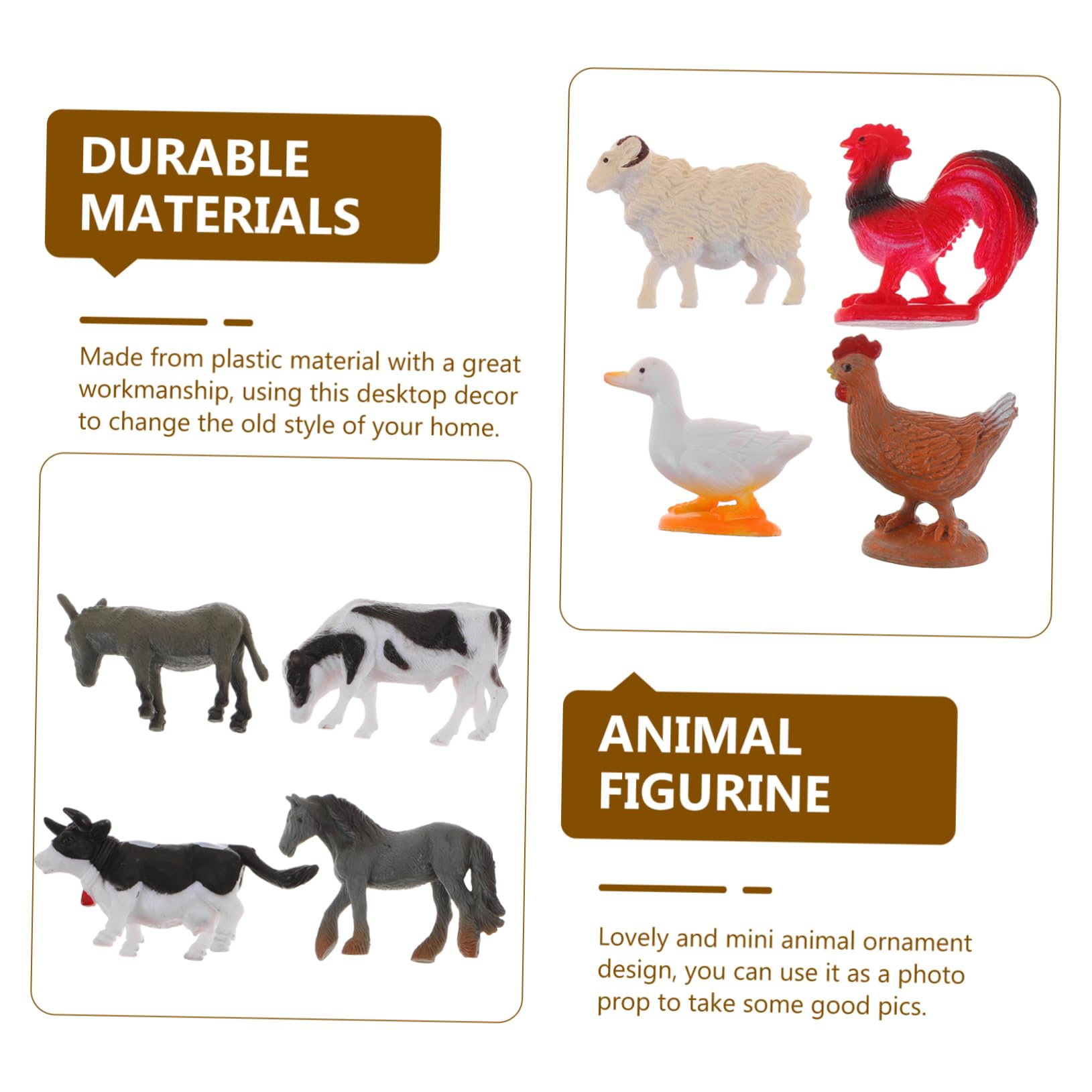 Cabilock 36piezas Figuras De Animales De Adornos Simulados para Decoración De Casa y Jardín Accesorios Educativos