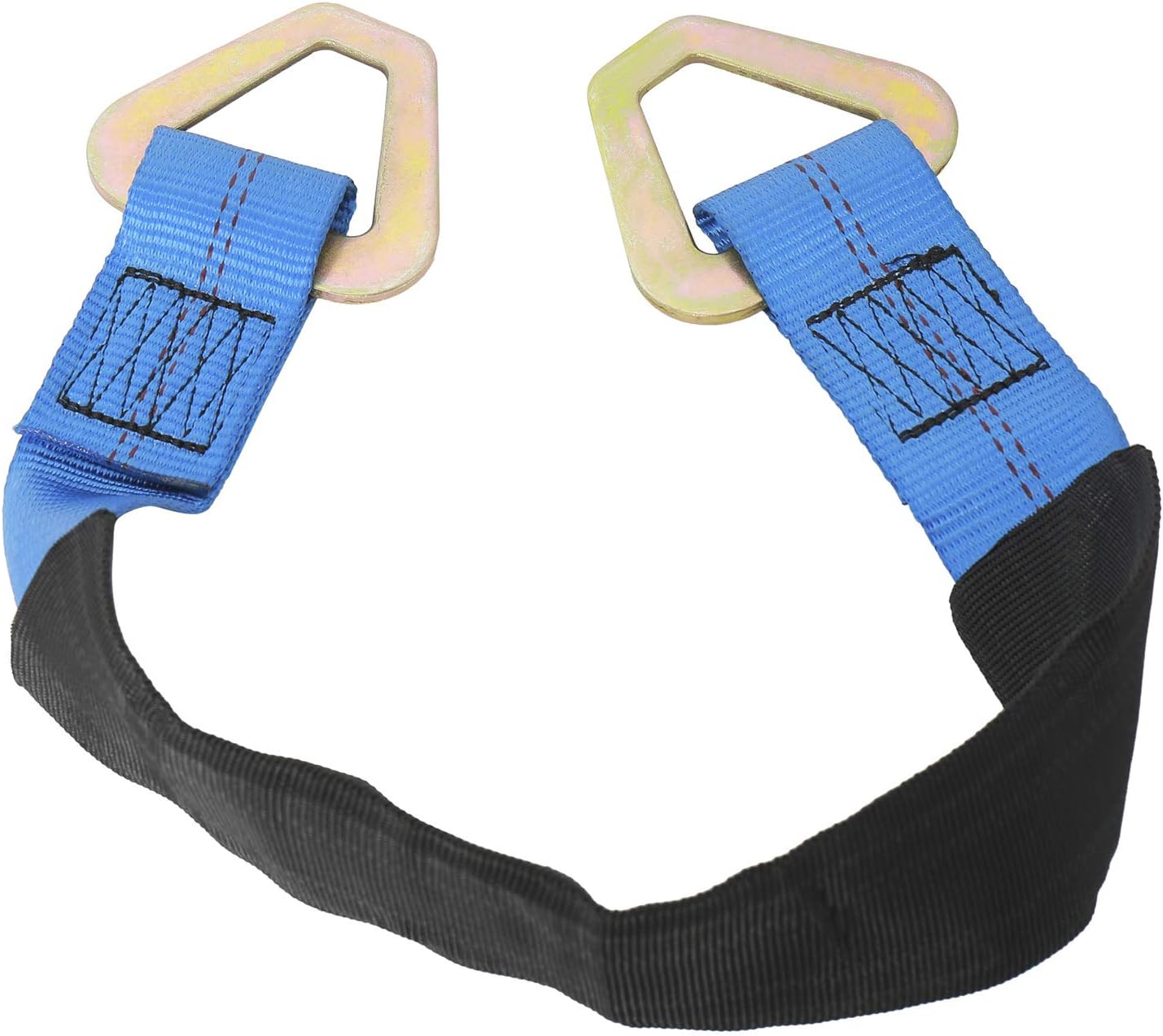 NovelBee 4 Pack of 24 x 2" Axle Strap with Protective Sleeve and D-Ring for Securing Car Transport (Blue)