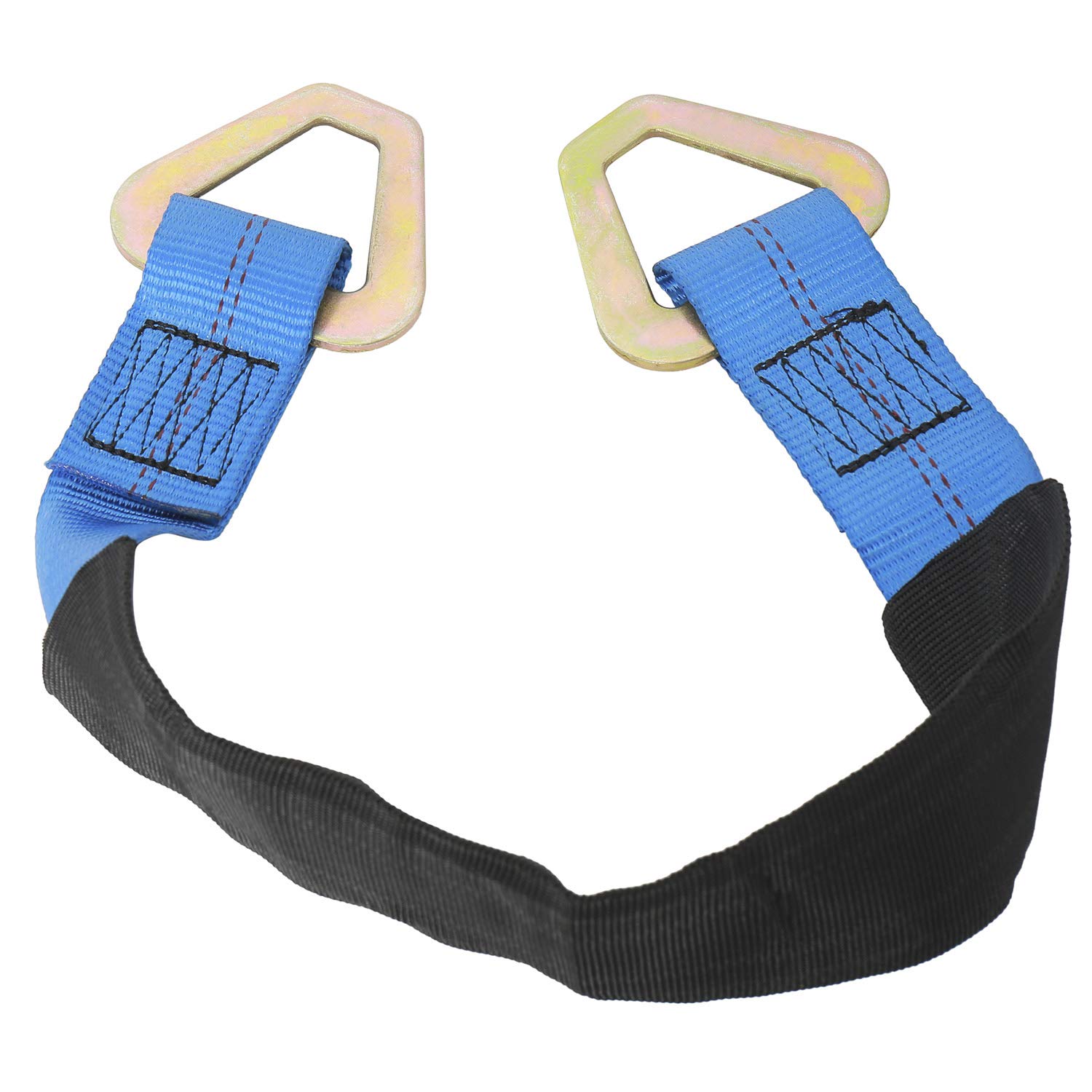 NovelBee 4 Pack de 24 x 2 pulgadas correa de eje con funda protectora y anillo en D para asegurar el transporte del coche (azul)