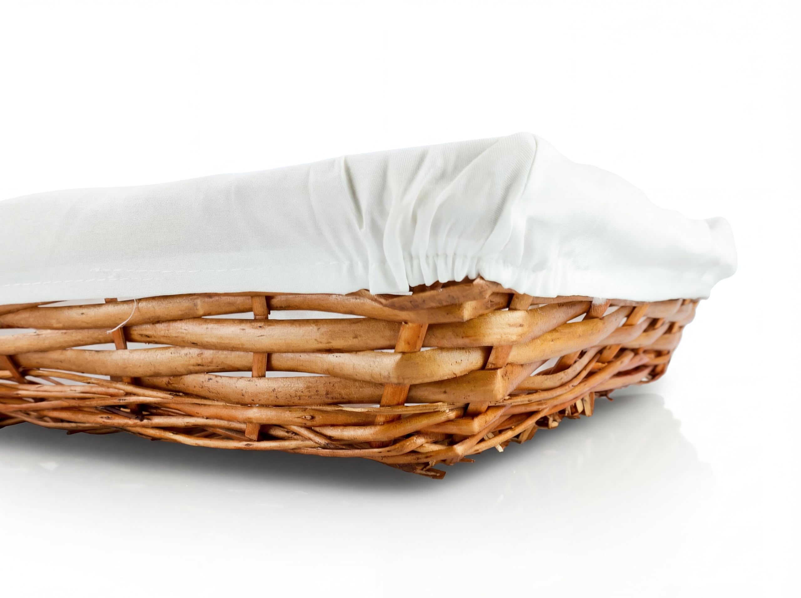 HERSIG - Cesta de Mimbre para Ropa Planchada con Forro Protector - Bandeja Rectangular 60x40 cm para Colada Limpia y Organización de Armario sin Asas - Miel
