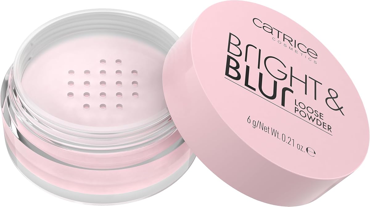 Catrice Bright & Blur Polvos sueltos, mate y difuminados (010 | Rosa suave) | Difumina los poros y las imperfecciones, rosa, ligero, fija y extiende el uso, polvo fijador suelto; Vegano y libre de crueldad animal, 0.21 oz