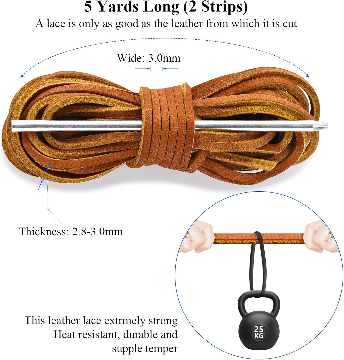10 Yards Flat Genuine Leather Laces, Leather Strips Cord for Shoes