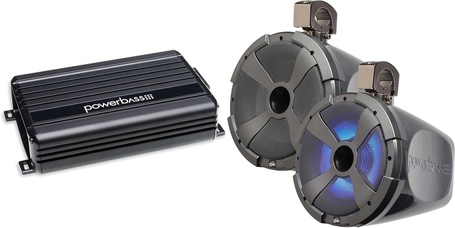 PowerBass XL-POD10LR 10" Parlantes RGB con Amplificador XL-250.2