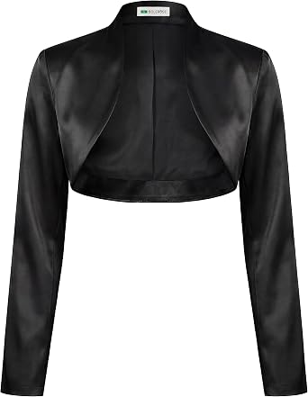 BOLEROSE Formal Long Sleeve Satin Bolero Shrug