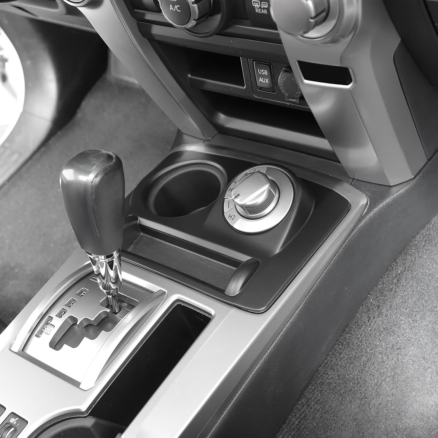 Voodonala for Toyota 4Runner 2010-2024 SR5/Limited Center Console Gear Shifter Panel Cover 4WD Panel Cover (Matte Black,1PC) Compatible for Toyota 4Runner 2010-2024 SR5/Limited