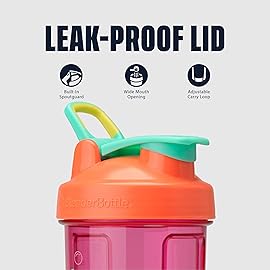 BlenderBottle Spongebob Shaker Bottle Pro Series Perfect for Protein Shakes and Pre Workout, 28-Ounce, Orange/Pink, Mussel Beach