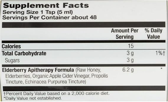 Traditional Formula Elderberry & Honey Immune Syrup Honey Gardens 8 oz Liquid