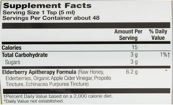 Traditional Formula Elderberry & Honey Immune Syrup Honey Gardens 8 oz Liquid