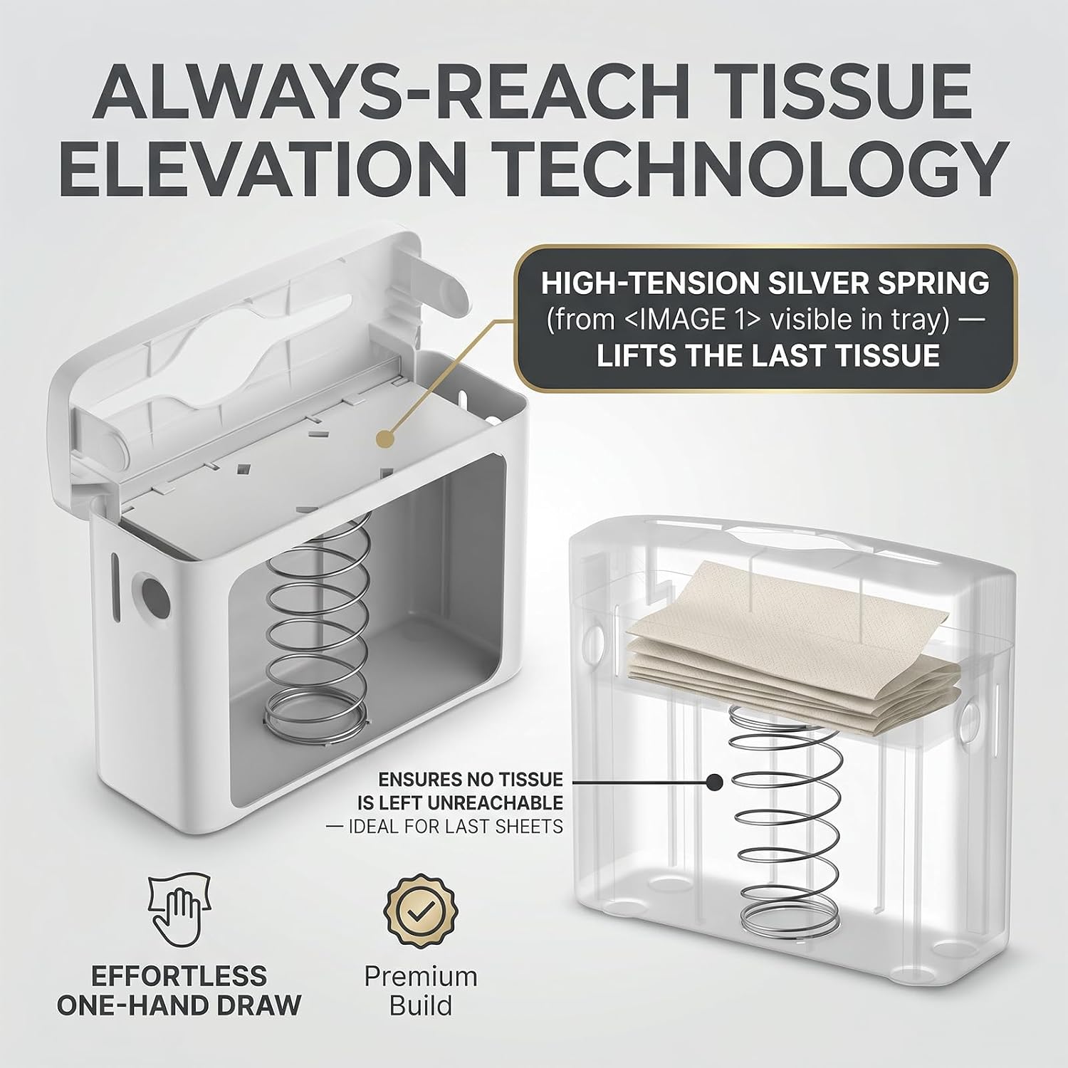 Countertop Paper Towel Dispenser for Multifold & Z-Fold Hand Towels - High Capacity 200 Sheet Commercial Hand Towel Holder with Visible Window - Non-Slip, One-at-a-Time Dispensing for Bathroom image 3