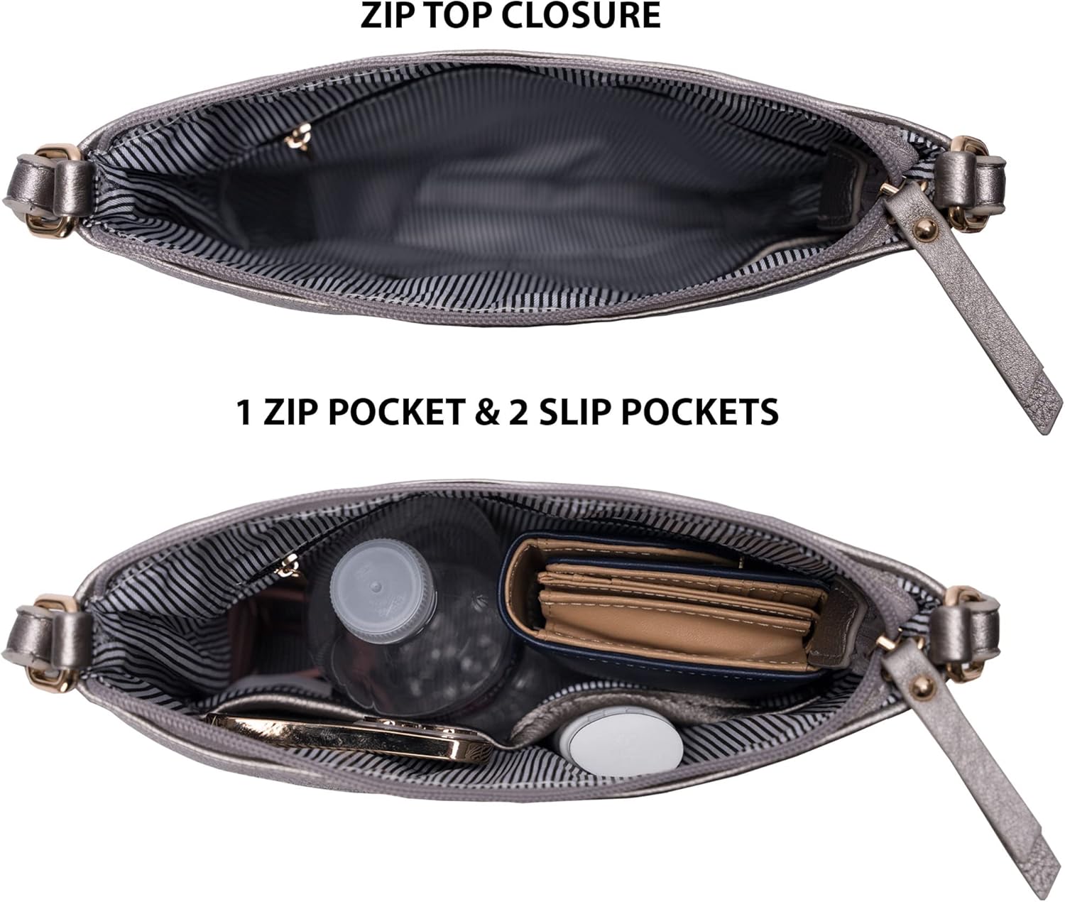 Solene Crossbody Bag Functional Multi Pocket Messenger Purse Top Zip Closure Shoulder Handbag With Adjustable Strap - Image 6