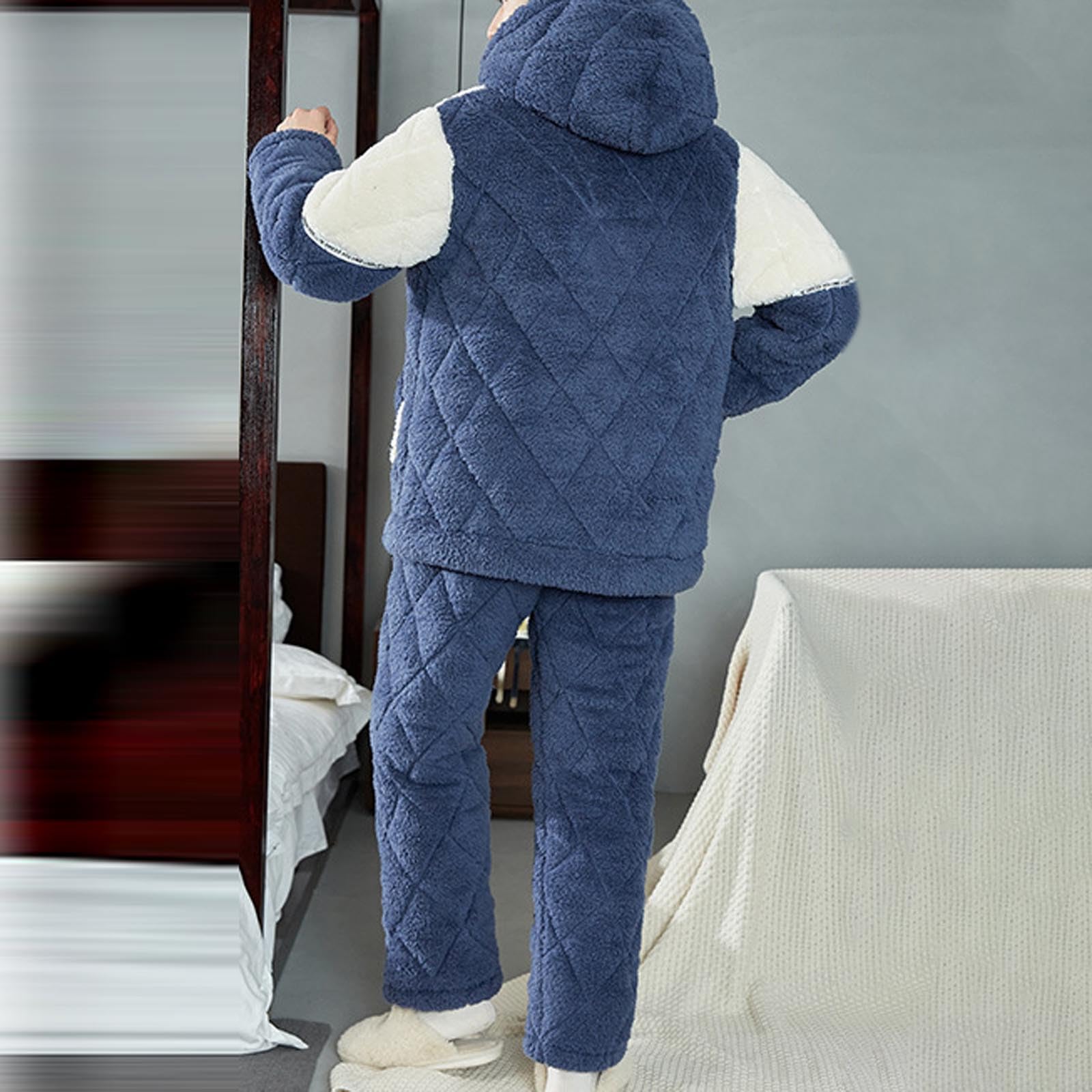 Pigiama Uomo Flanella Invernale Morbido Completo | Pigiama Uomo Flanella Invernale, Tessuto Caldo e Soffice, Ideale per Notte e Casa