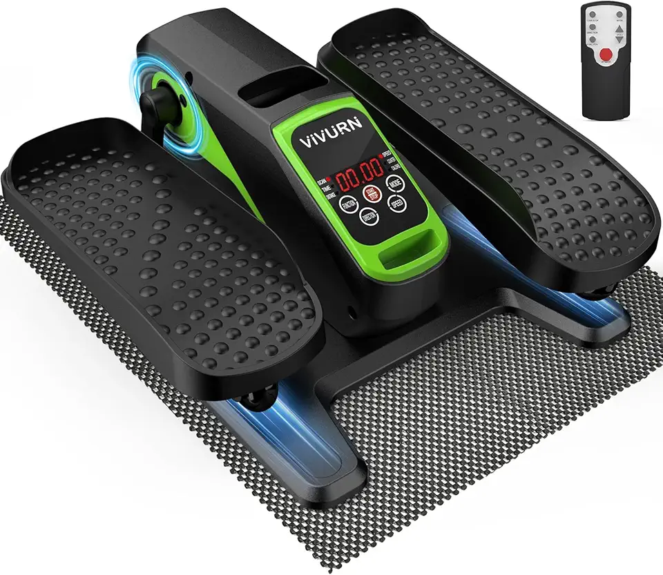 018 Mini exercitador motorizado de perna elíptico sob a mesa, 12 velocidades, 5 modos, enquanto está sentado para idosos, como visto na TV, com tapete antiderrapante, silencioso e portátil