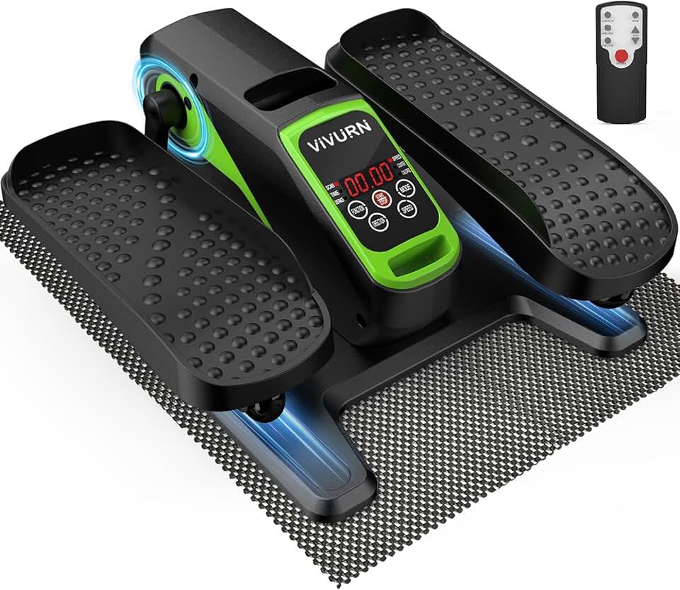 018 Mini exercitador motorizado de perna elíptico sob a mesa, 12 velocidades, 5 modos, enquanto está sentado para idosos, como visto na TV, com tapete antiderrapante, silencioso e portátil