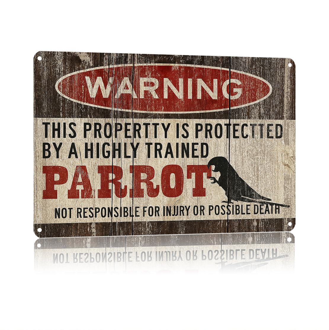 KWQDOZF Funny Metal Signs Posters Parrot Sign Wall Art for Yard Outdoor Lawn Garden Home Decor 8X12inch