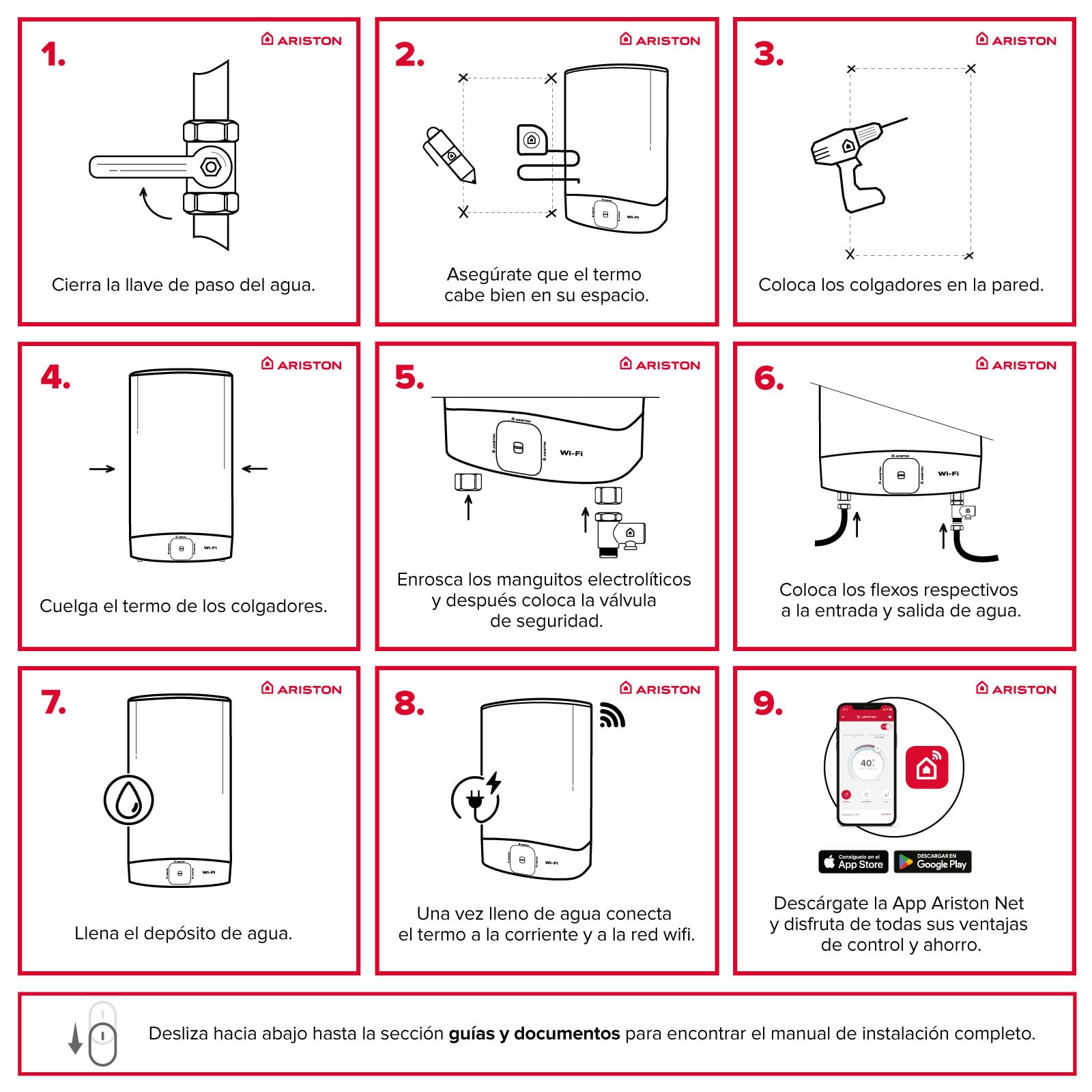 Ariston Velis Wifi – Thermos elettrico, 30 litri, a basso consumo, scaldabagno elettrico orizzontale e verticale, 50,6 x 27,5 x 53,6 cm, prodotto per l'installazione in Spagna