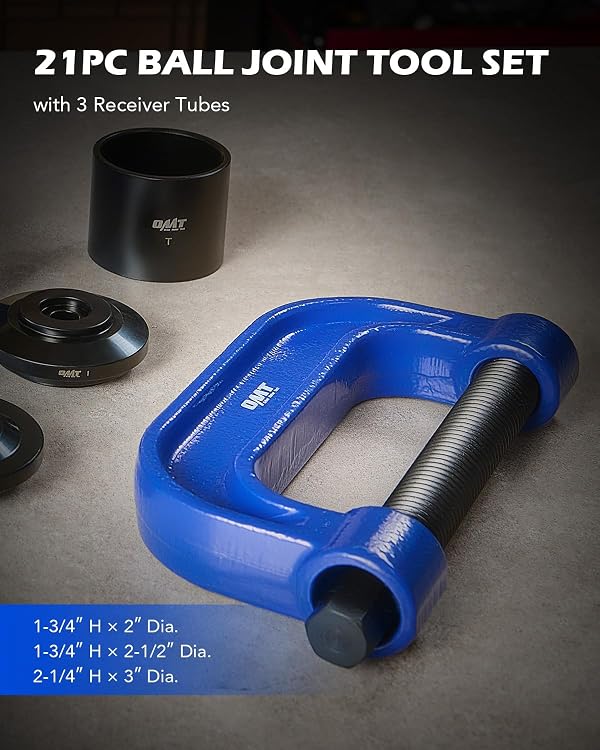 Orion Motor Tech Ball Joint Press Kit, 21pc Master Ball Joint Removal Tool, Upper and Lower Ball Joint Remover with C Frame, Heavy Duty Brake Anchor Pin U Joint Ball Joint Press Tool for 2WD 4WD Cars by Orion Motor Tech - Image 2