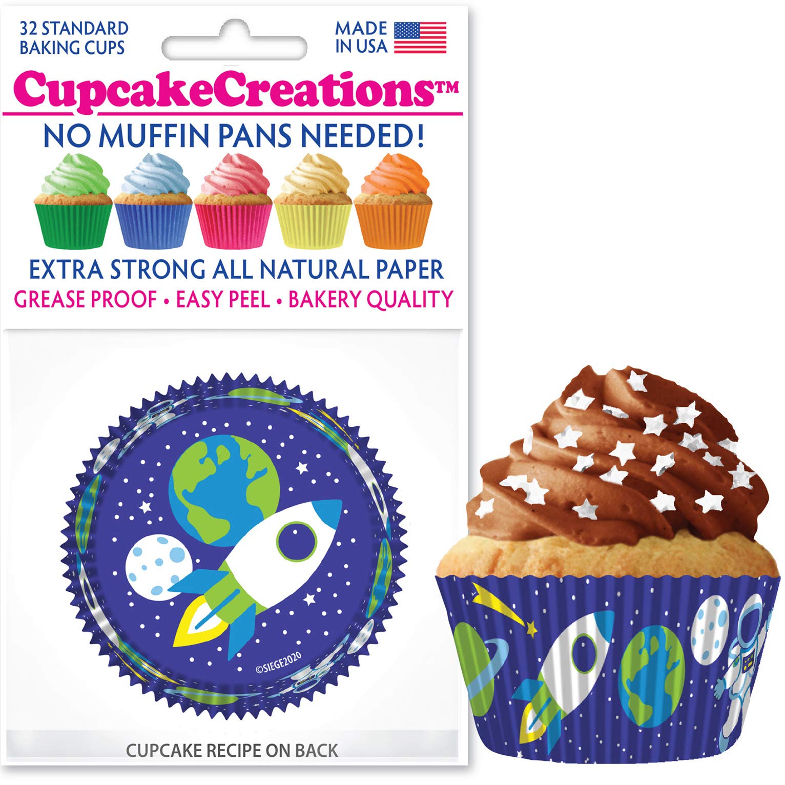 Cupcake Creations32 Count Cupcake Baking Papers, Outer Space
