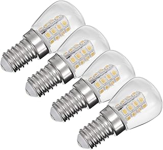 Uonlytech 4 żarówki E14, 3 W, wodoszczelne, LED, energooszczędne, do zamrażalnika, kuchenka mikrofalowa, sufitowe żarówki, zamiennik dla urządzeń gospodarstwa domowego, przezroczyste