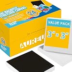AUREUO Mini Magnetic Canvas Panel 2.5x2.5 Inch / 24 Pack - Small Square Flat Canvas Board with Magnet Back Art Gift Set - Bulk Pack Tiny Thin Canvases for Acrylic Painting & Craft