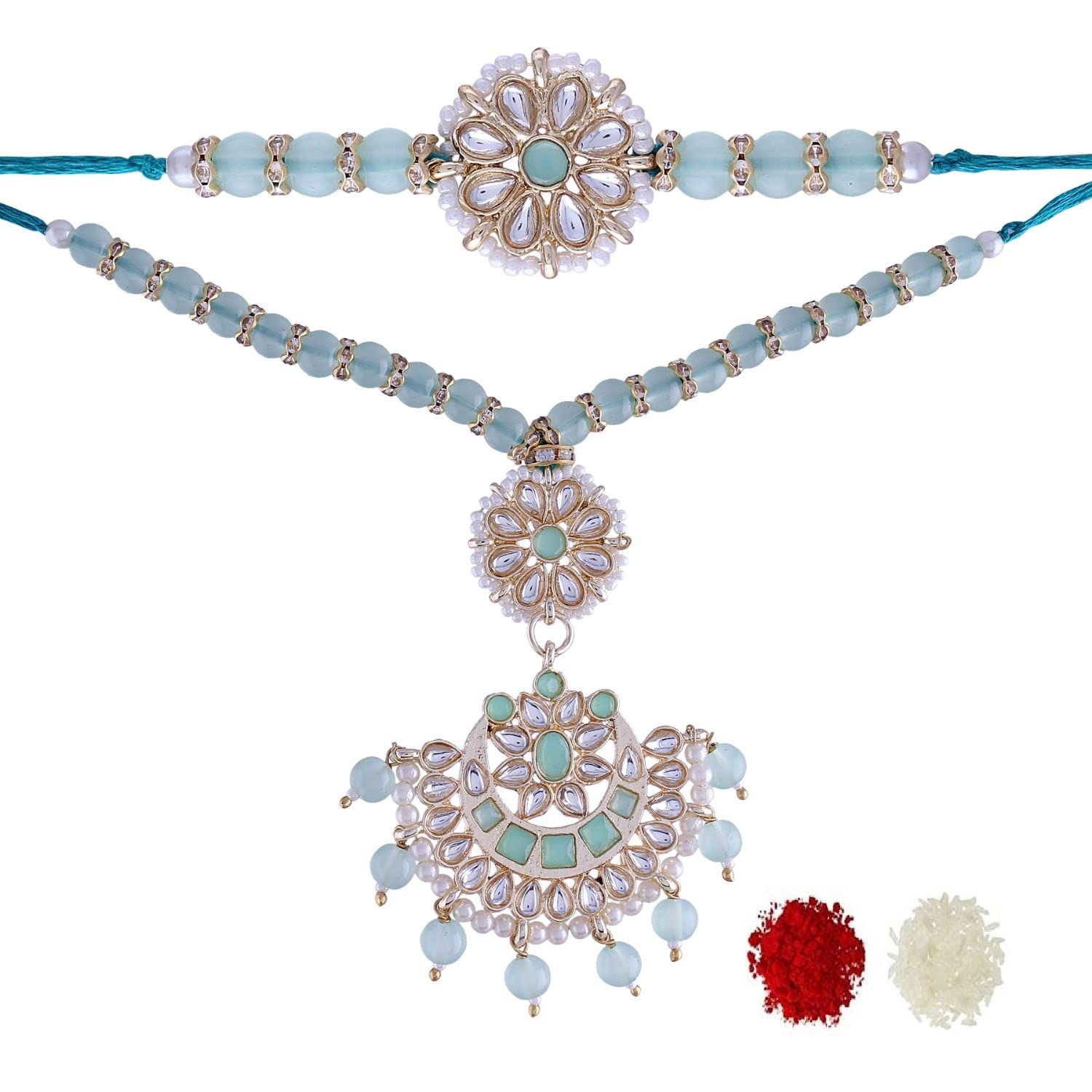 I Jewels Mens Bhaiya Bhabhi Lumba Rakhi Bracelet Combo Set With Roli Chawal & Rakshabandhan Card (B0B34Q8G12) Amazon Price History, Amazon Price Tracker