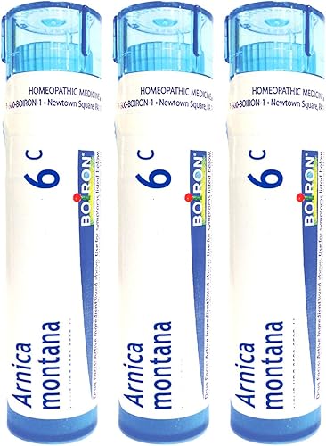Boiron Arnica Montana 6C Medicina homeopática para el dolor muscular y la rigidez - Paquete de 3 (240 pellets)
