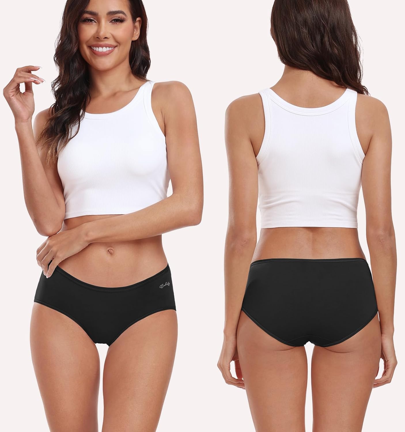 coskefy Womens Underwear Cotton Hipster Panties Low Rise Breathable Ladies Bikini Undies 6 Packs - Image 2