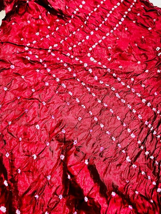 Image of PK HUB Women's Jaipuri Rajasthani Art Silk Bandhej Bandhani Dupatta