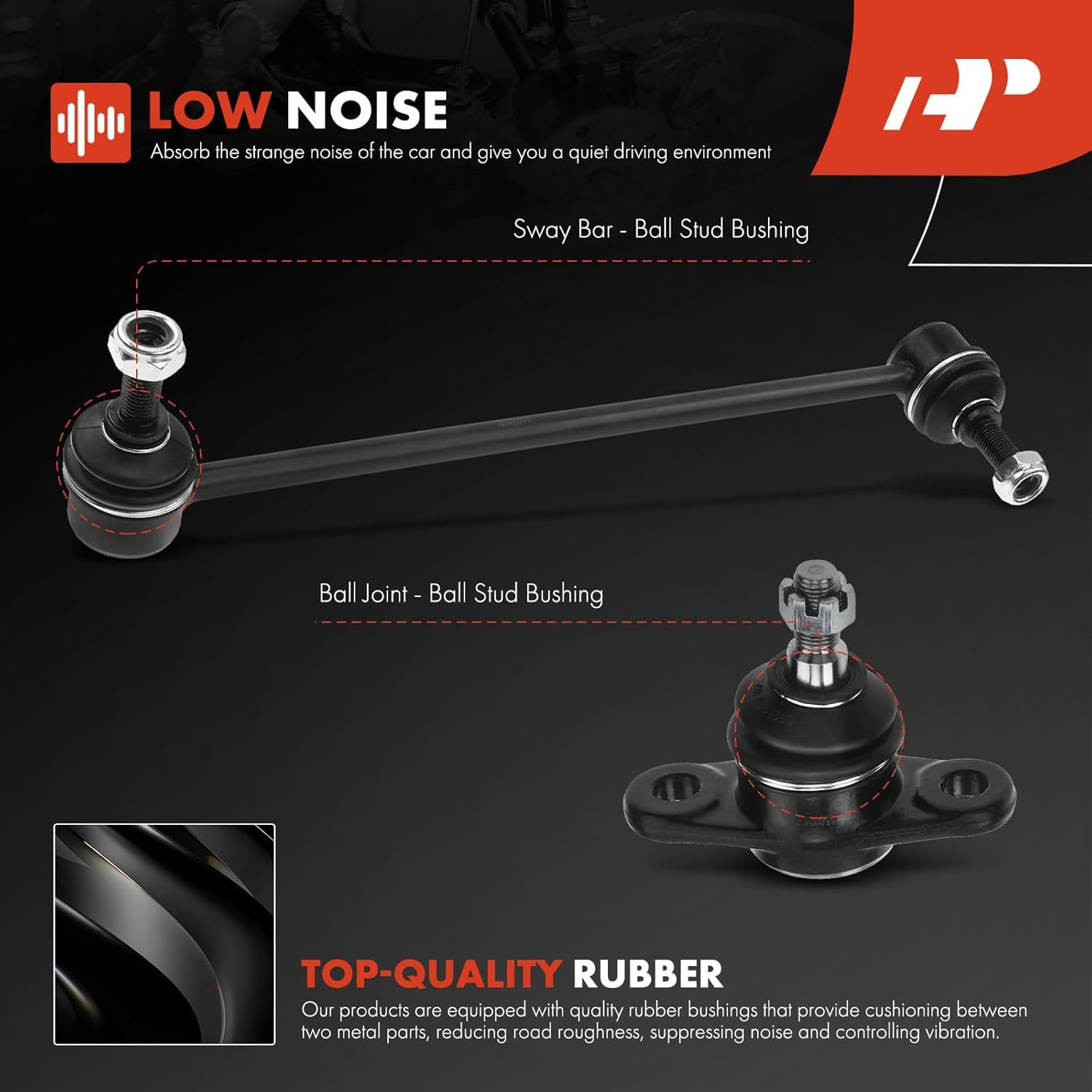 A-Premium Set of 4, Front Sway Bar Link, Lower Ball Joint, Compatible with Hyundai Accent 2006-2011, Kia Rio 2006-2011, Rio5 2006-2011