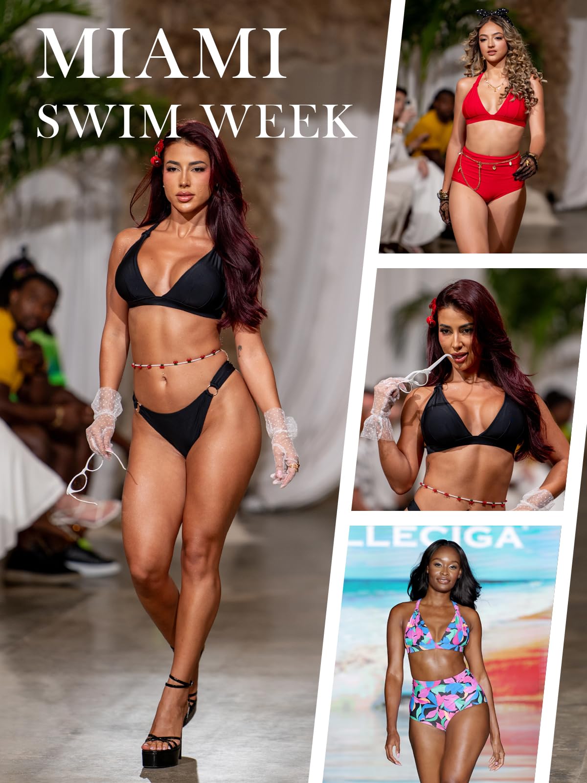 RELLECIGA Bikini da donna a triangolo incrociato sulla schiena, costume da bagno imbottito push-up