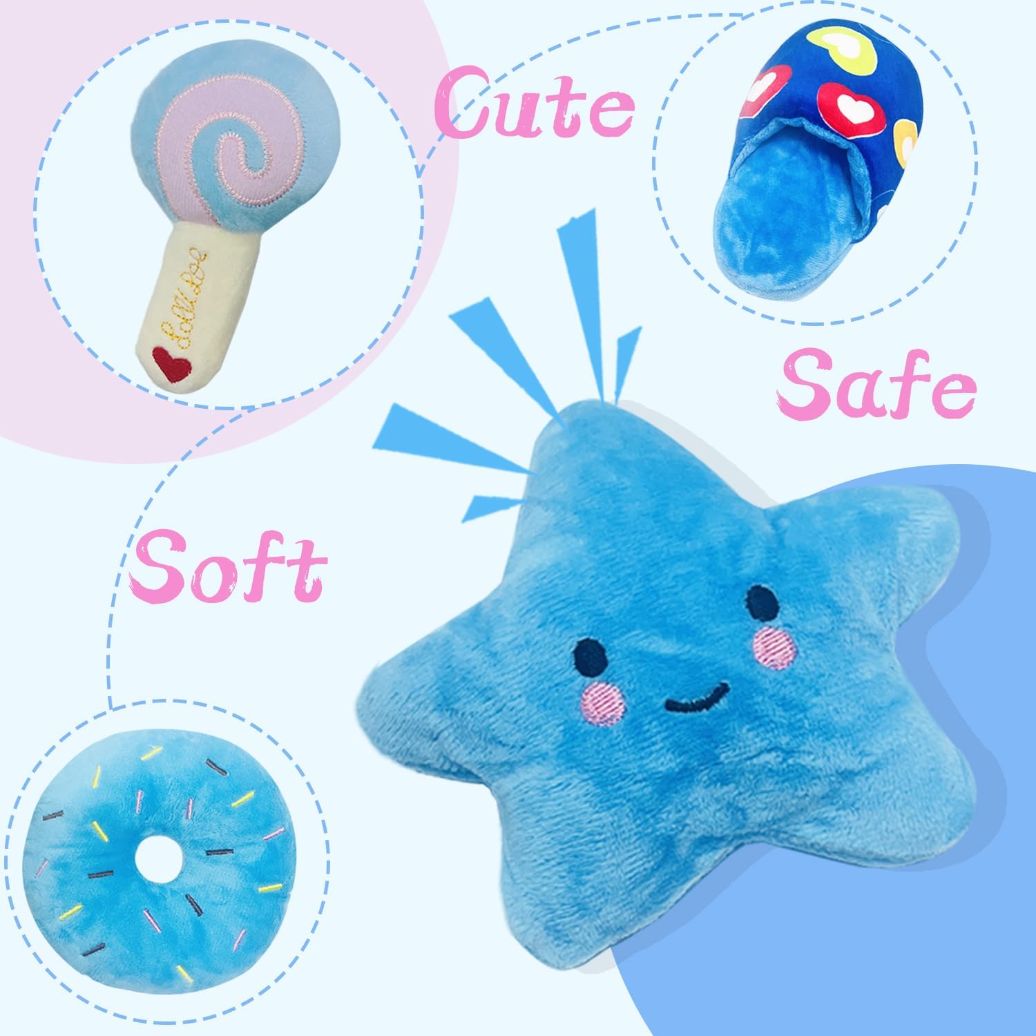 Delight Your Pup: Review of Adorable Blue Stars Soft Plush Toys for Small Dogs!
