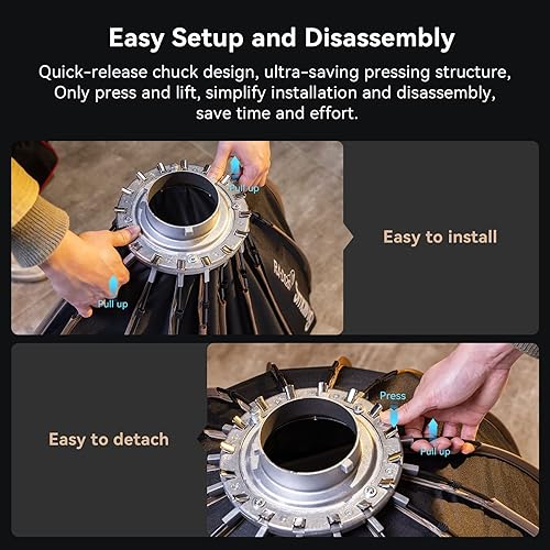 Vista 25 de SMALLRIG Parabolic Softbox de liberación rápida, caja suave parabólica, compatible con SmallRig RC 120D/RC 120B/RC 220D/RC220B y otras luces