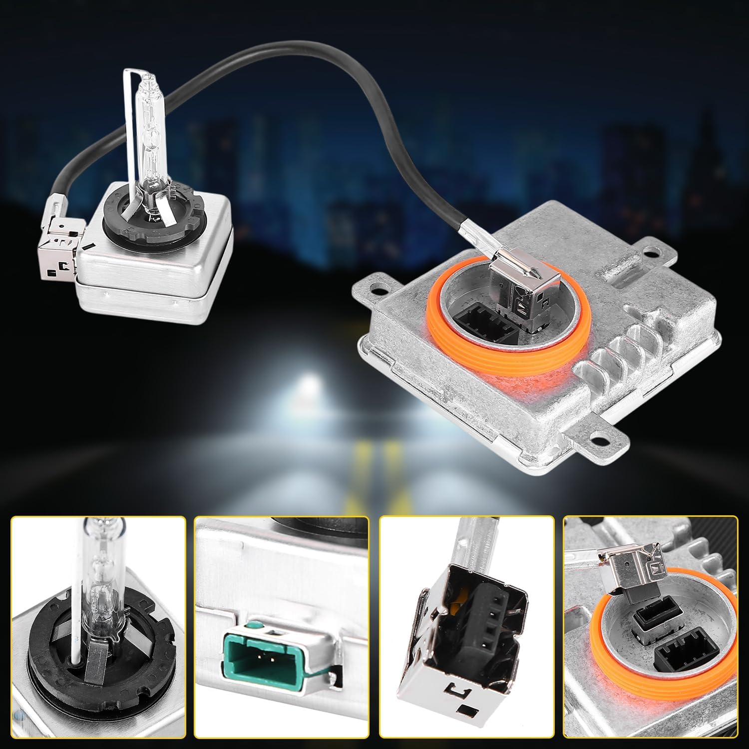 HID Ballast for 2011-2021 Chrysler 300 3.6L/5.7L/6.4L - Xenon Headlight Ballast Replacement (OE W003T21971) - Includes Bulb & Wiring Kit - Direct Fit, Waterproof, Durable Aluminum Construction