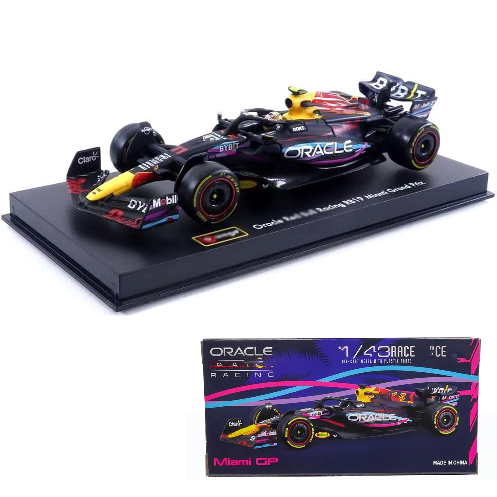 1:43 F1 Racing RB19 Miami GP 2023 11# Sergio Perez Alloy Car Die Cast Model (RB19 Miami GP 11# W/Driver)