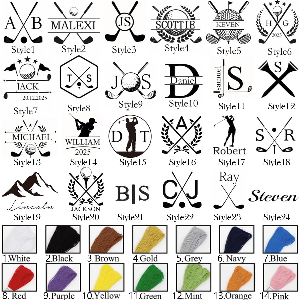 Asciugamano da golf personalizzato ricamato con monogramma logo regalo per papà festa del papà