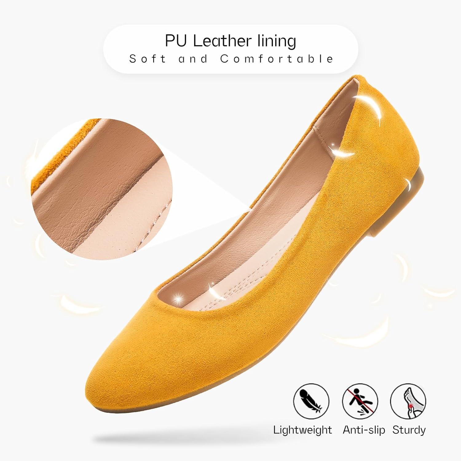 Shupua Flats for Women Round Toe Flat Shoes Dressy Black Ballet Flats Comfortable Womens Dress Shoes Ballerina Flats for Work - Image 6