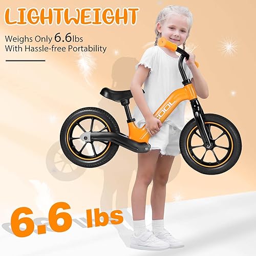 Miniatura 2 de CCCDF Bicicleta de equilibrio para niños de 2 años, bicicleta de empuje de 12 pulgadas, bicicleta deportiva de entrenamiento temprano, asiento y