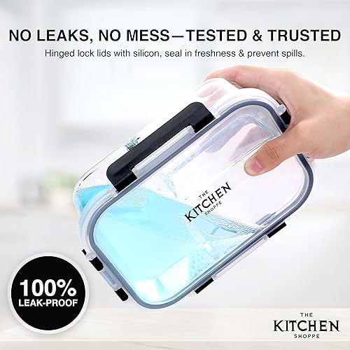 Miniatura 3 de KITCHEN SHOPPE - 24 recipientes de almacenamiento de vidrio de borosilicato con tapas herméticas  Contenedores de almacenamiento de alimentos