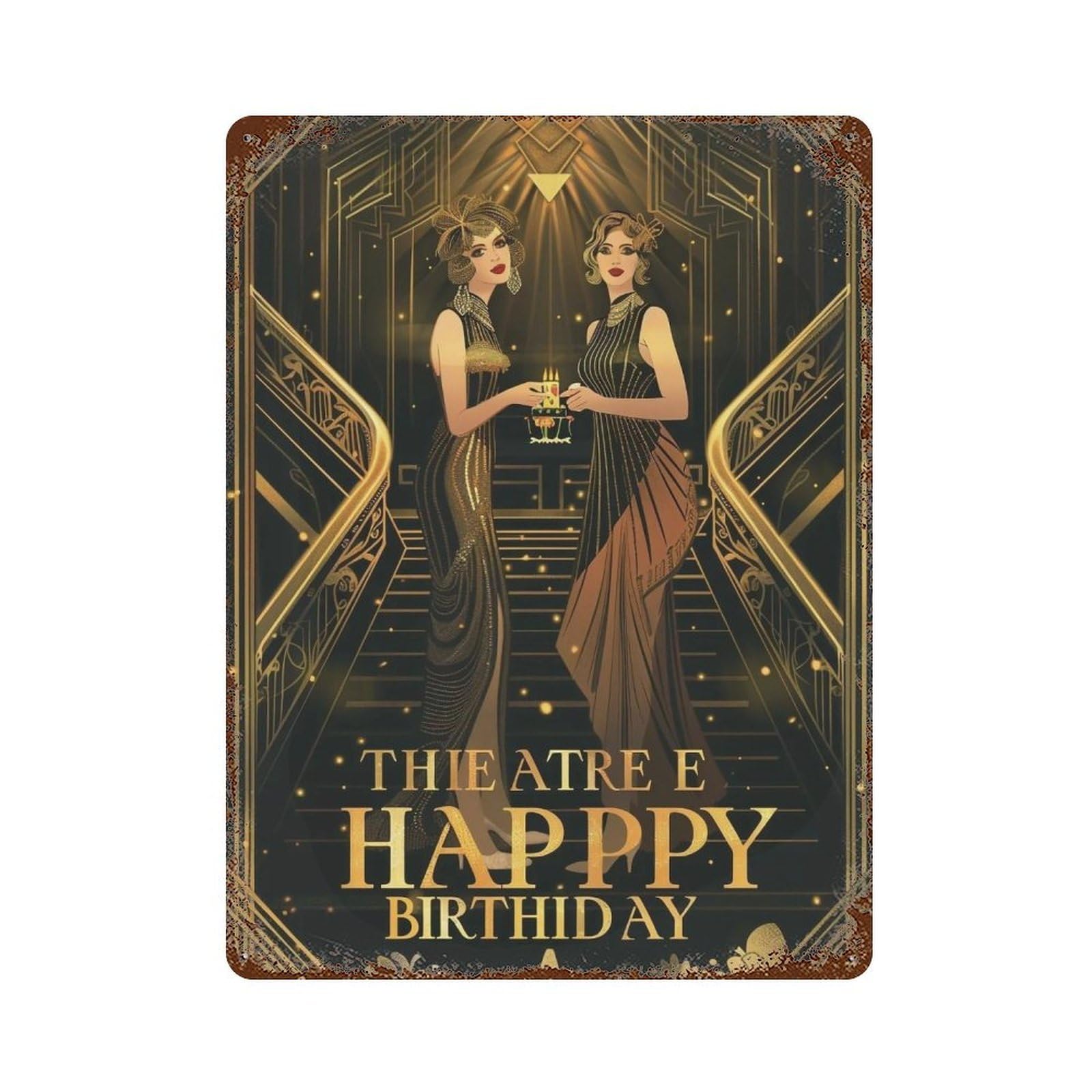 YHGERTKU 1920s Flapper Birthday 03 Wall Art Retro Iron Vintage Metal Tin Sign Poster Modern Decor for Living Rooms Gift 40x30cm