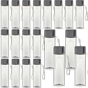 Confezione Da 20 Bottiglie Acqua In Plastica Nere 500ml Con Tappo A Prova Di Perdite E Cinghia, Riutilizzabili Per Sport E Outdoor