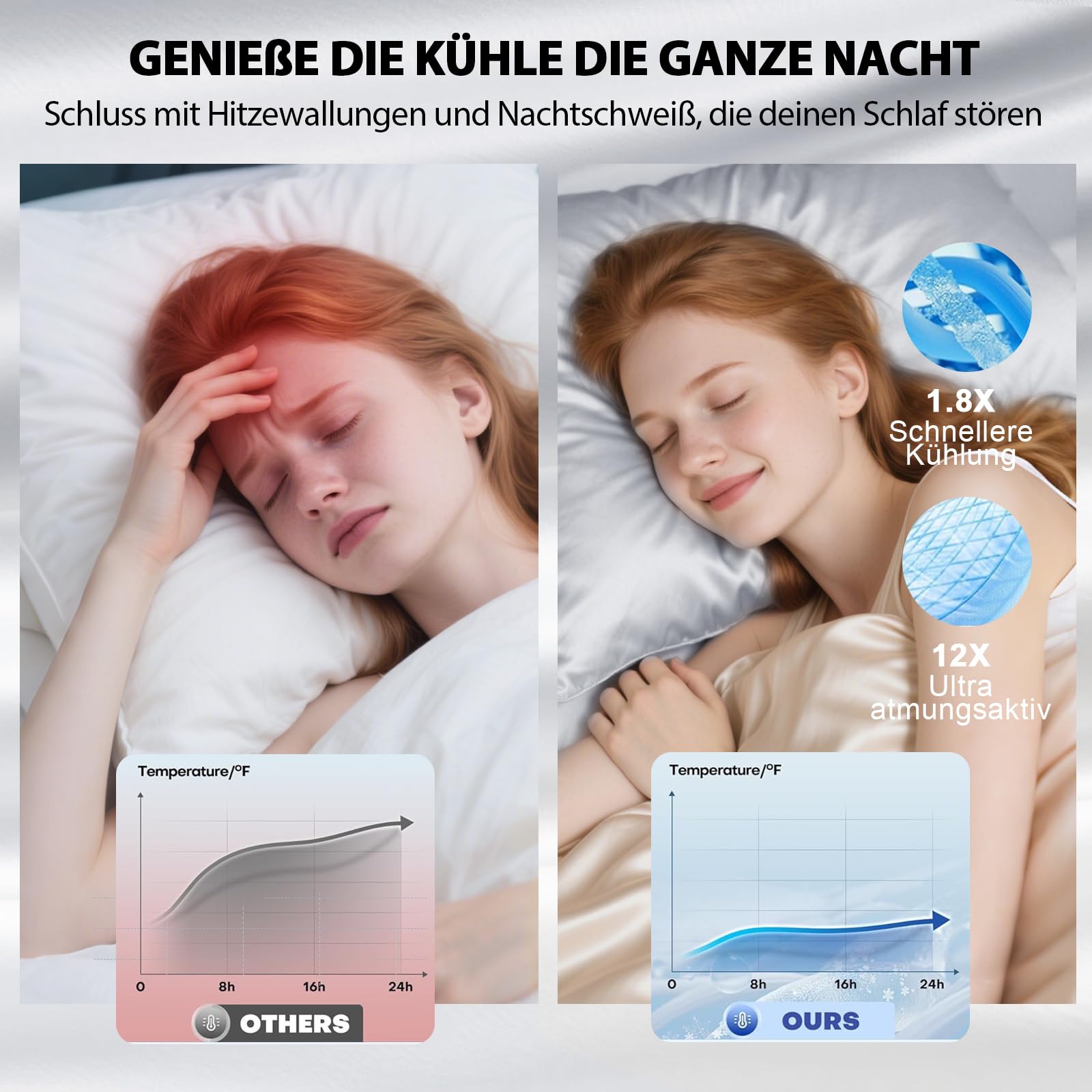 Ravmix Juego de 2 Fundas de Almohada de Seda de 40 x 80, Fundas de Almohada de Seda, para Cabello y Piel, con Cremallera Oculta, Seda de Morera por Ambos Lados, Fundas de Almohada de 40 x 80, 2