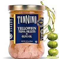 Vista 30 de Tonnino Filetes de atún bajos en calorías y sin gluten de aleta amarilla en aceite de oliva, 6.3 onzas, pimienta negra (paquete de 6)
