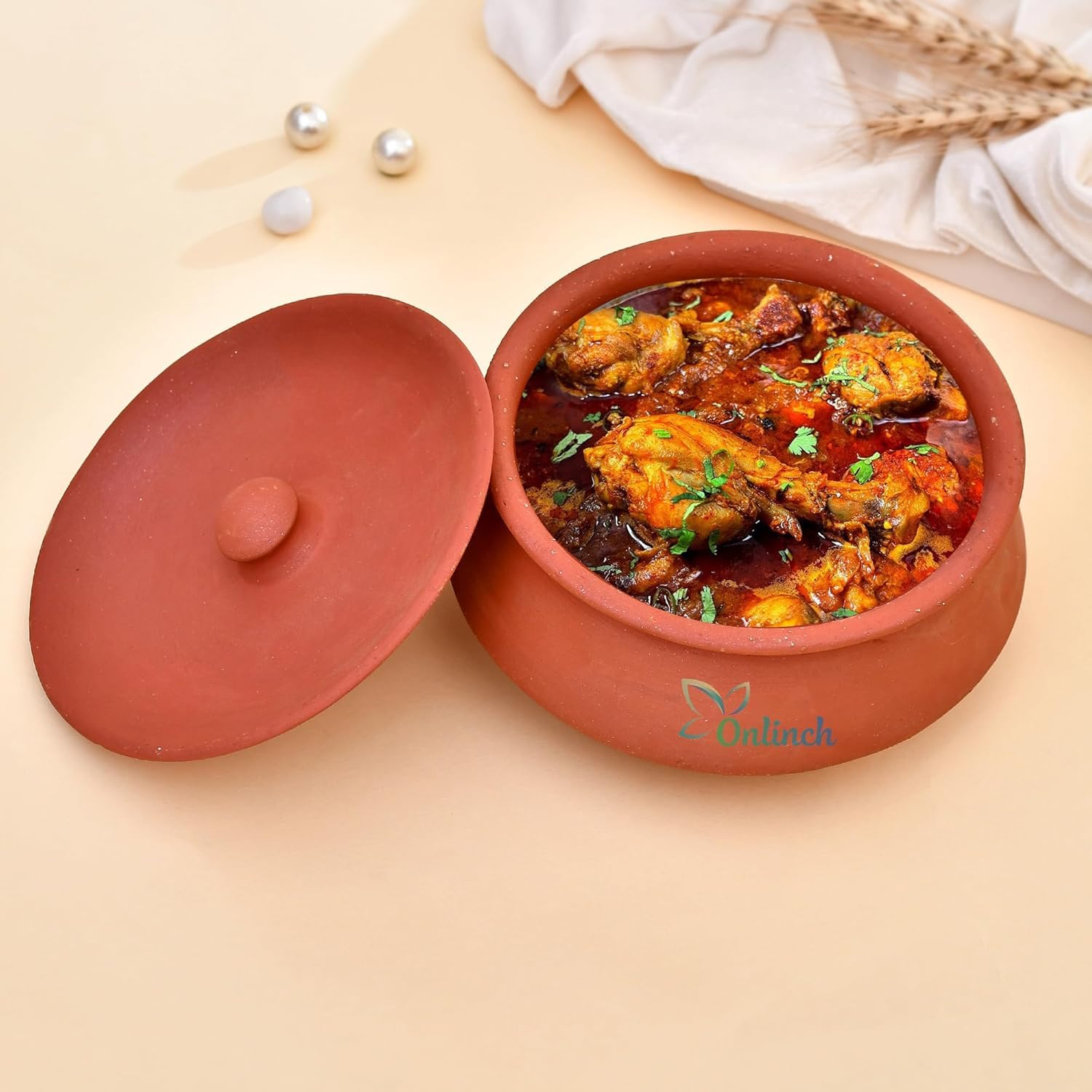 Organic Clay Dahi Handi | Clay Handi | Mitti Handi | Curd Pot Medium Size | Clay Handi for Cooking Veg & Non Veg Food-image-16