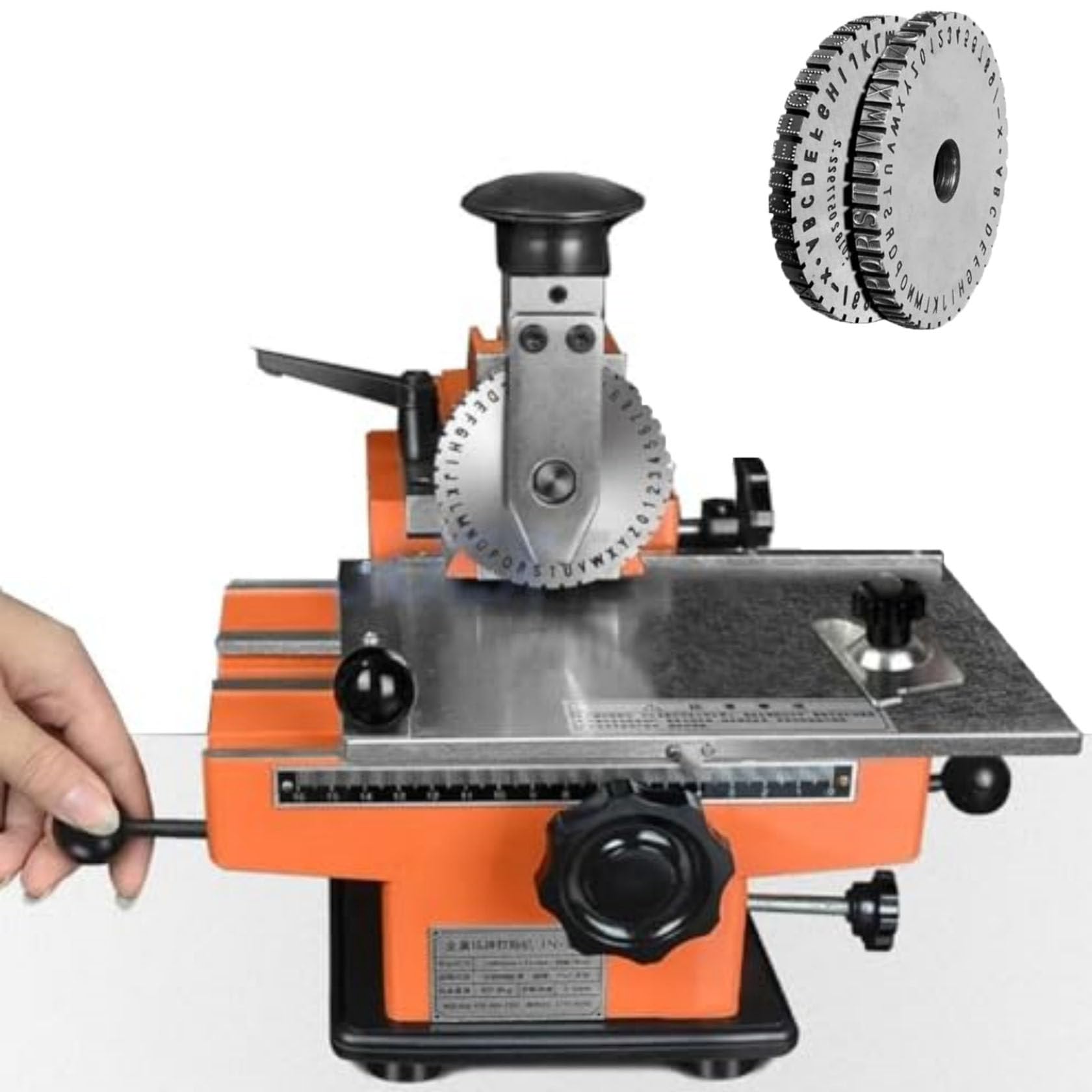 Stampante per Metalli, goffratrice semiautomatica per Etichette e targhette per Cani, Macchina per marcatura Personalizzabile con Ruote di Caratteri opzionali, Strumento di goffratura da 6 mm