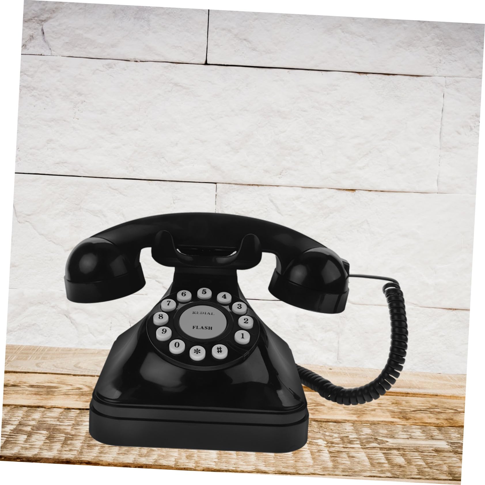 Teléfono Antiguo Retro Vintage Cable Negro Abs para Oficina | Modelo Fijo de Escritorio, Estilo Clásico Elegante, Uso en Hogar y Despacho